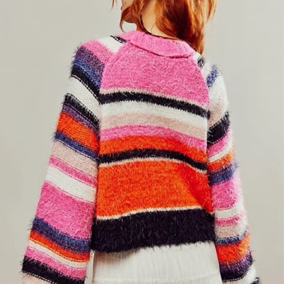 Free People Snowbird Sweater Multi-Colored Stripes - Picture 3 of 8